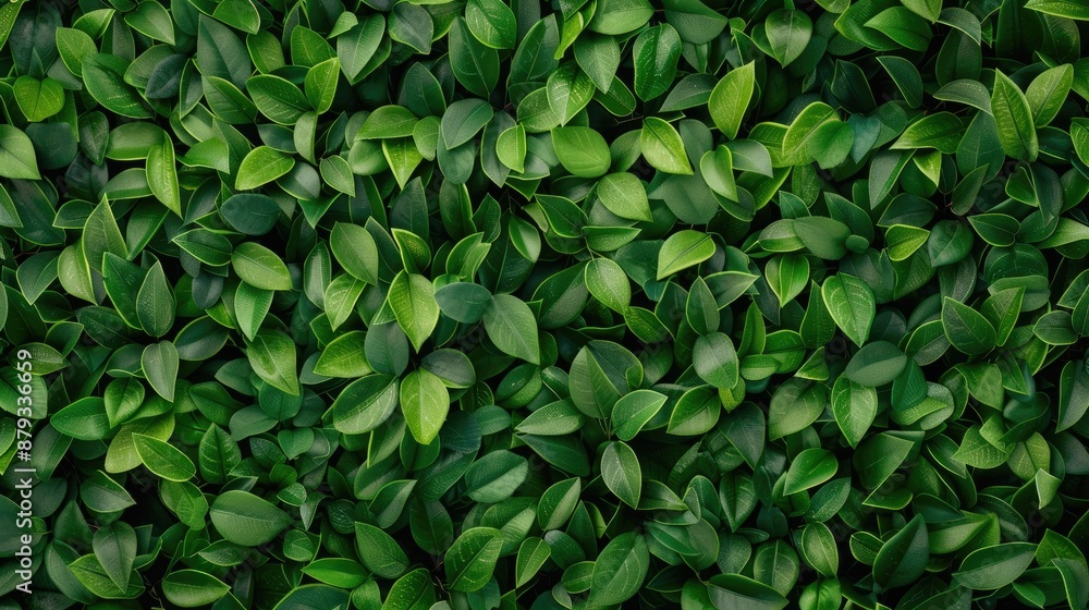 Obraz premium A close-up shot of a dense green foliage wall