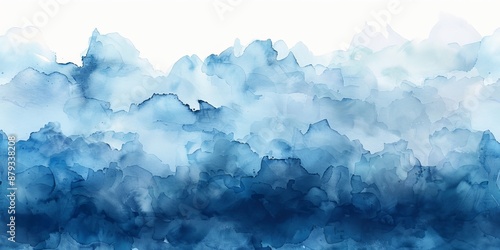 Abstract Blue Watercolor Painting