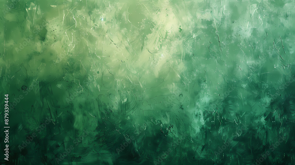 Obraz premium Abstract green textured background with varying shades and brushstrokes.