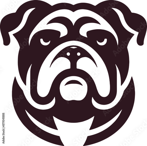 Bulldog logo icon silhouette vector style,Clipart , Illustration black with white background