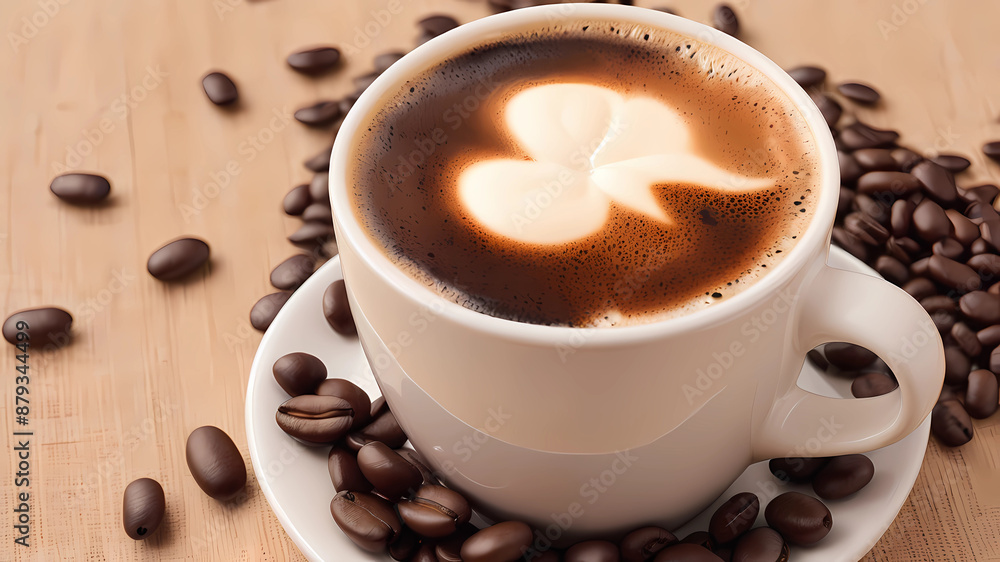coffe cream detail cup, coffe, beans, hot coffe cream detail cup, coffe, beans, hot