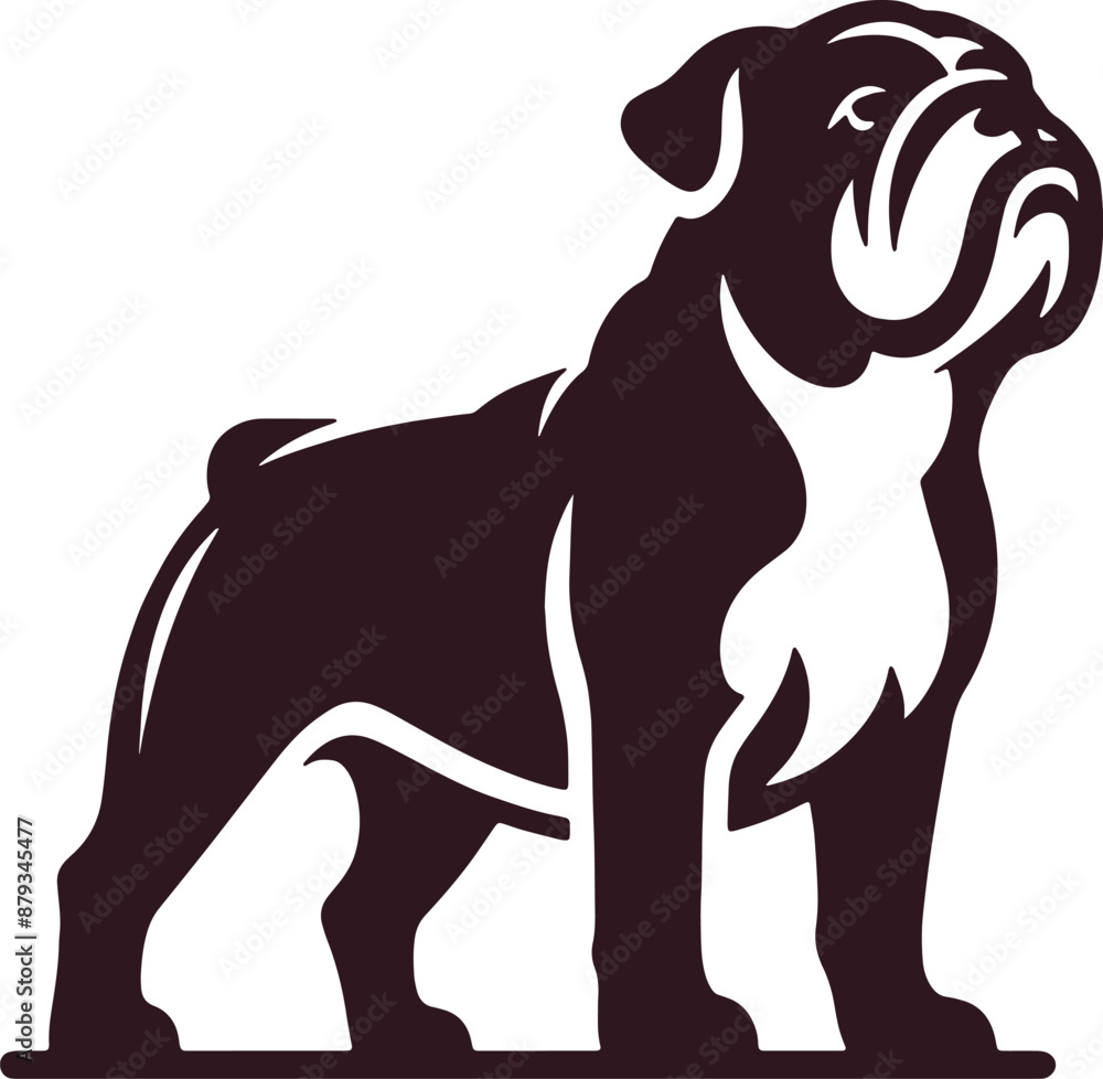 Obraz premium Bulldog logo icon silhouette vector style,Clipart , Illustration black with white background