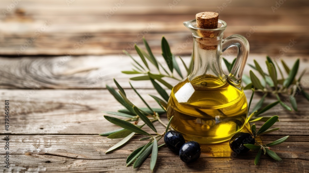 Olive oil in glass bottle Olive oil in glass bottle