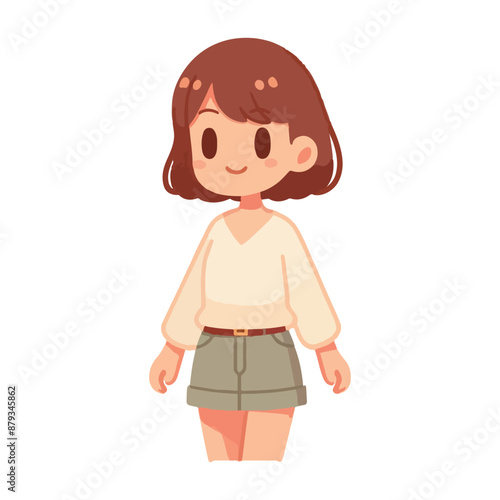 Cute Female Child Vector Artwork