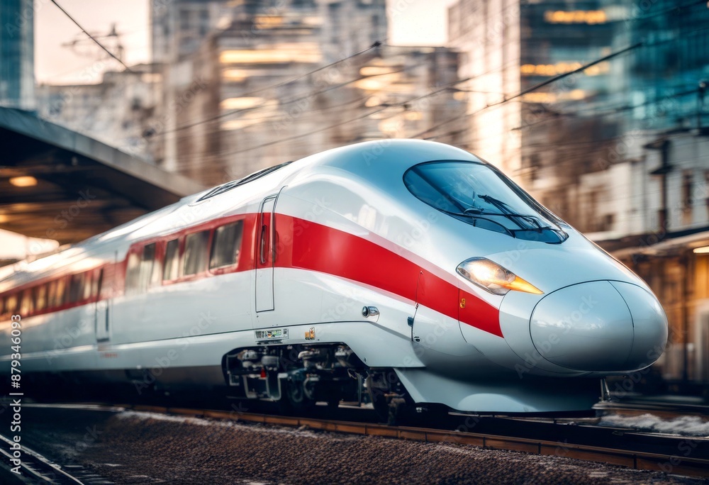 Fototapeta premium high travel colorfulness city train fast image resolution ai blurred speed quality lighting time background technology progress station isolated three-dimensional move illustration electrical