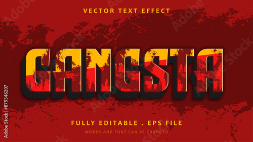 3d Grunge Gangsta Editable Text Effect Design Template