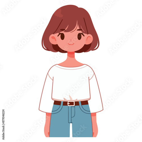 Cute Female Child Vector Artwork