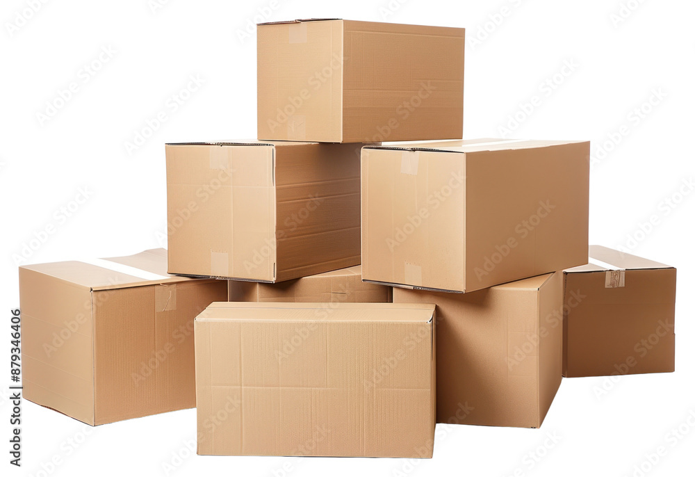 PNG Stacked moving boxes cardboard carton white background. PNG Stacked moving boxes cardboard carton white background.