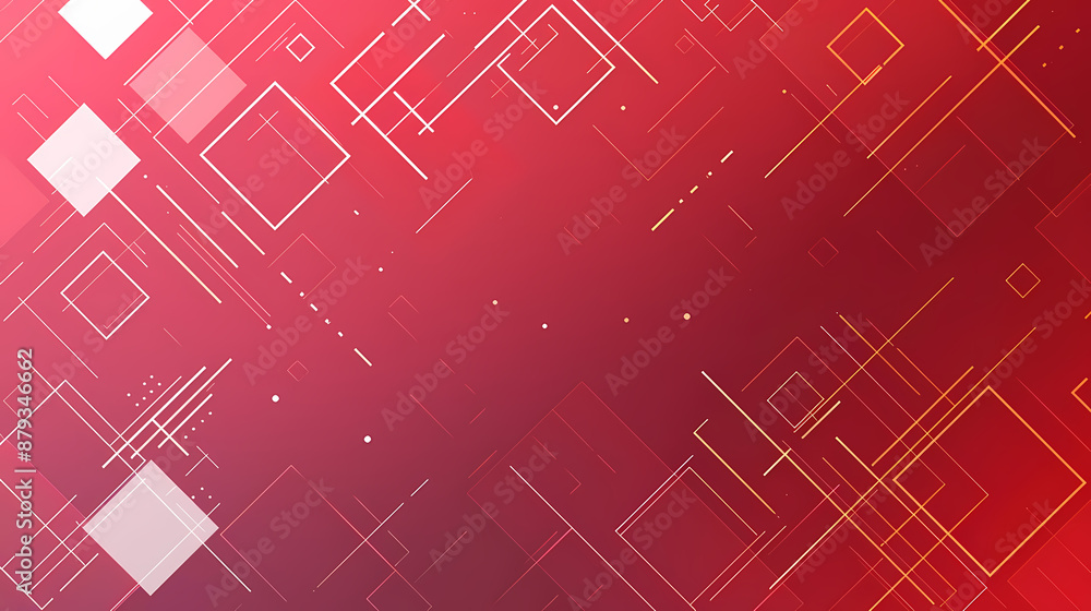Abstract geometric background with intersecting lines and squares on a red gradient backdrop. Abstract geometric background with intersecting lines and squares on a red gradient backdrop.