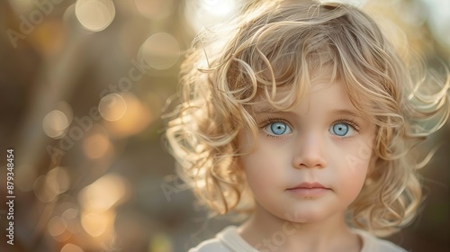 Portrait of a Young Girl with Blonde Curly Hair © MINHOO