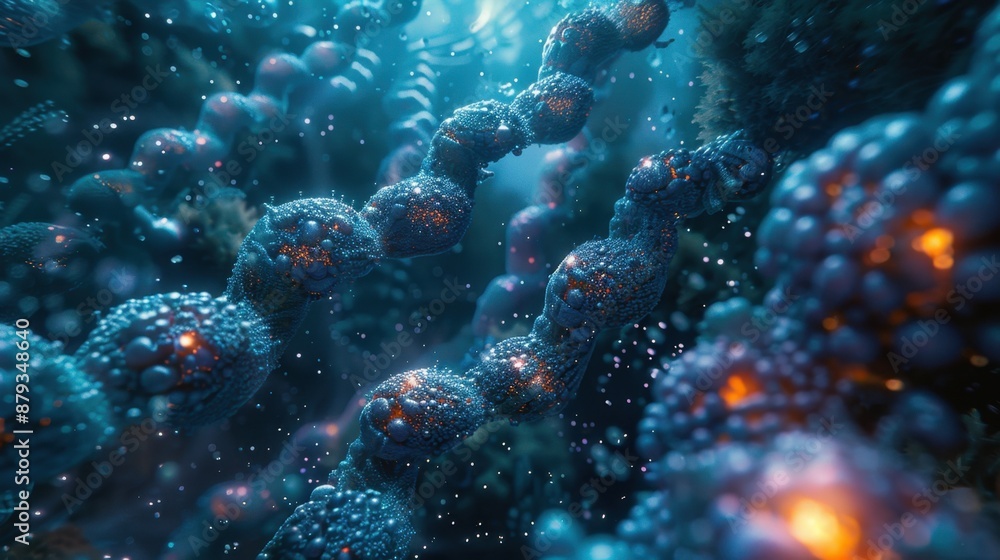 Naklejka premium Synthetic Biology: Creating new biological systems for biofuels, biodegradable materials, and cutting-edge therapeutics. 