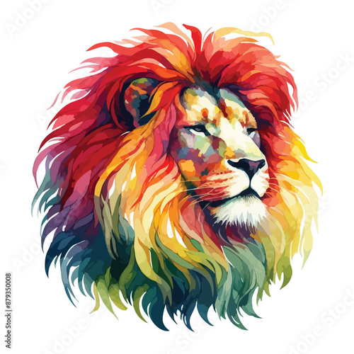 Colorful Artistic Lion Portrait 