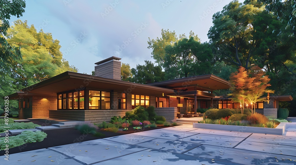Sandy Beige Modern Craftsman Home, Early Morning Peace, Leafy Surrounds, Sandy Beige Modern Craftsman Home, Early Morning Peace, Leafy Surrounds,