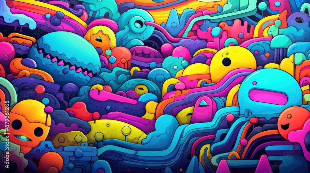 Bright abstract background with characters Bright abstract background with characters