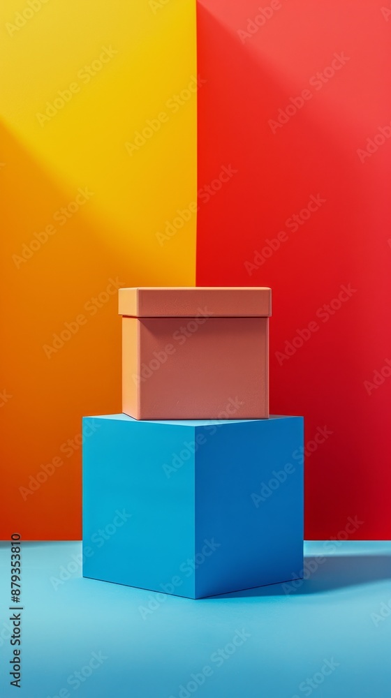 A stack of boxes on top of each other, with one of them being blue A stack of boxes on top of each other, with one of them being blue