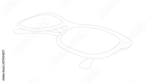 Side views of sunglasses. Simple vector hand drawn illustration. Fashion unisex summer sunglasses. Contour drawing isolated on white background. Classic sunglasses vector icon