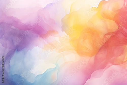 Watercolor multicolor gradient background - pink, red, blue, yellow, purple, orange. violet. Abstraction, wallpaper. Colorful artistic background with copy space for design. Web banner. Site header.