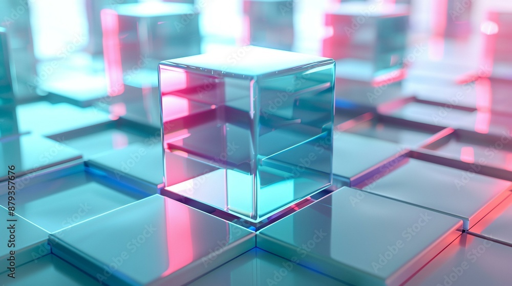 Fototapeta premium a room with pink and blue lights
