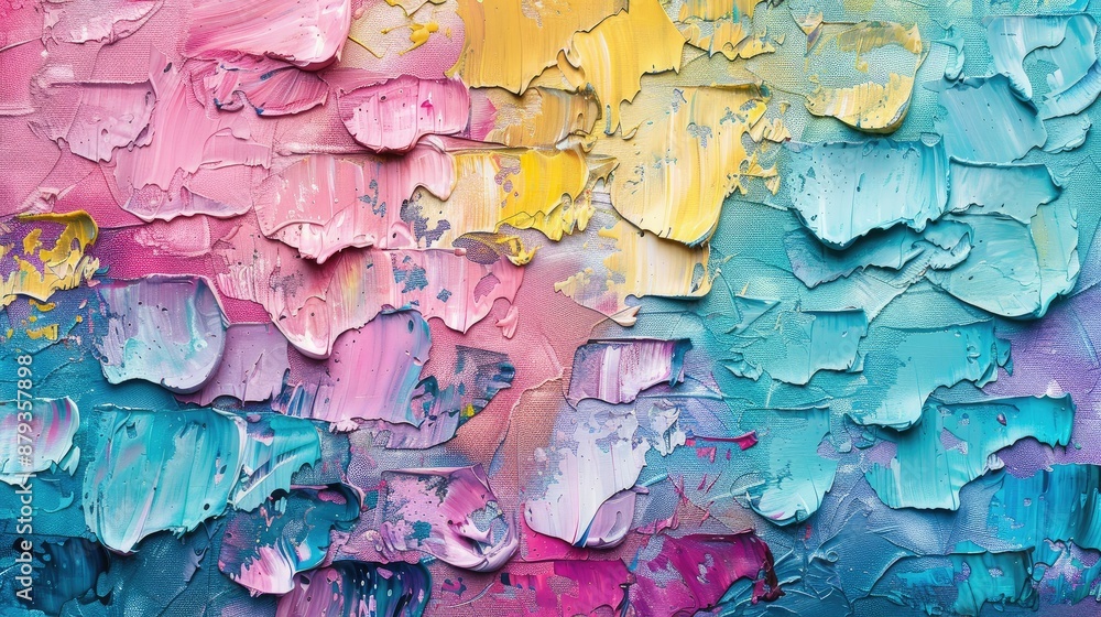 Naklejka premium Closeup of abstract rough colorful multicolored art painting texture