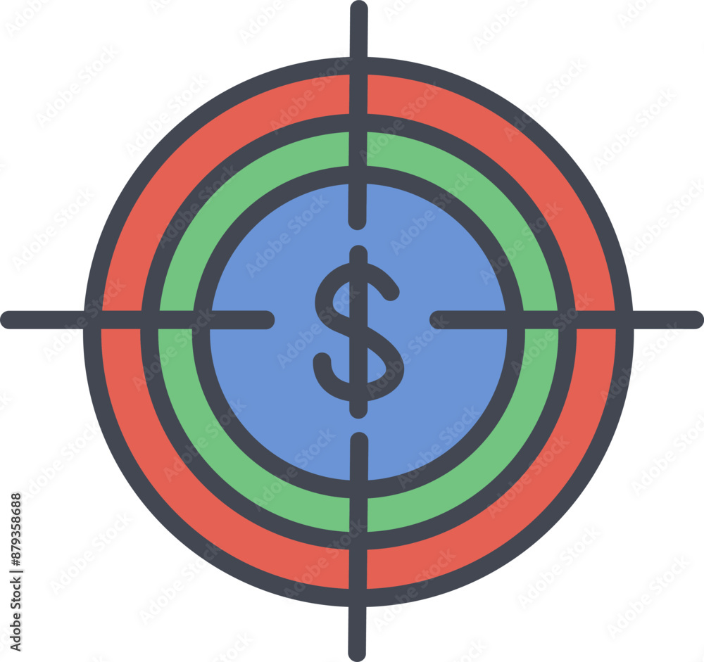 Economic Target Vector Icon Economic Target Vector Icon