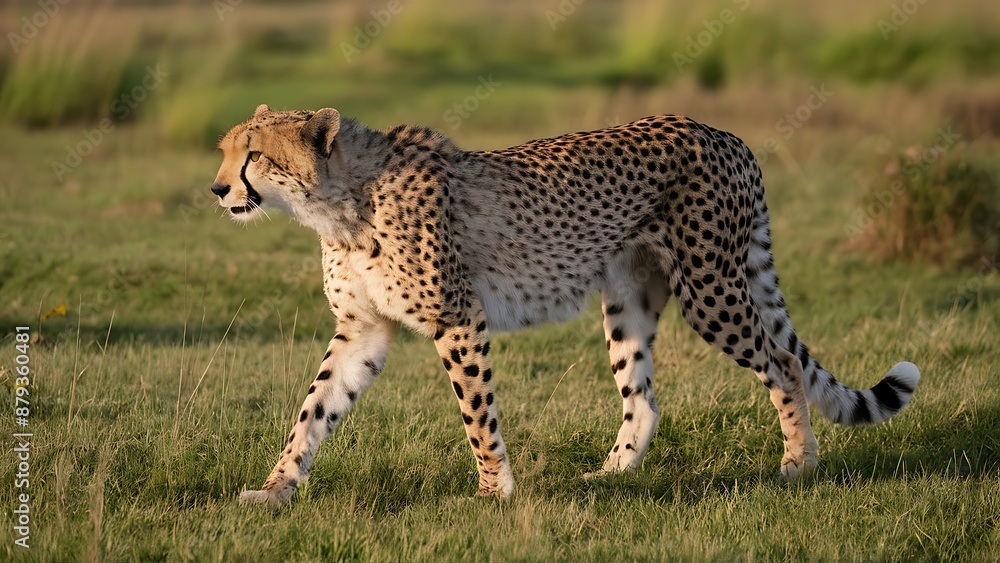 Alone Cheetah walking in the grass wallpaper Alone Cheetah walking in the grass wallpaper