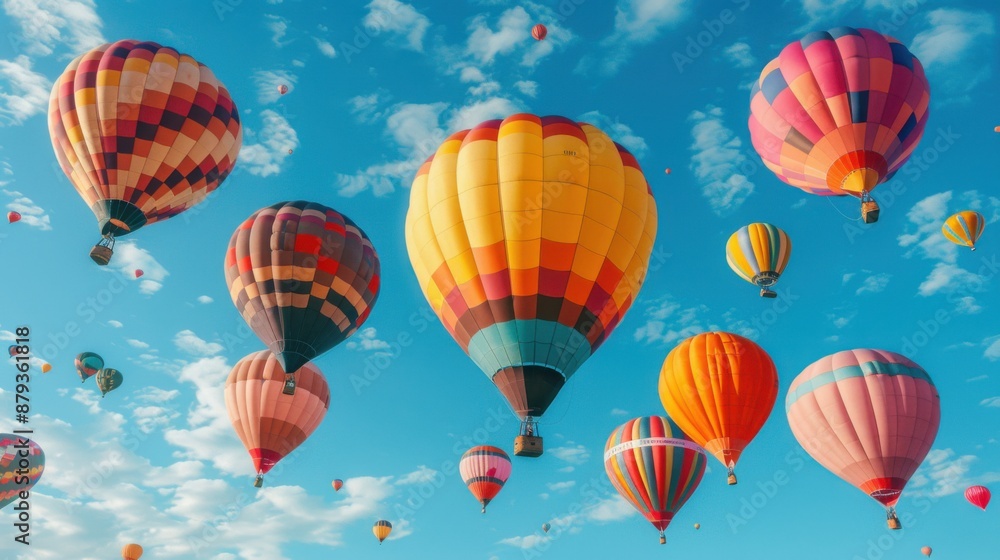 Obraz premium Up, Up, and Away: Vibrant Hot Air Balloon Festival Captured with Fujifilm GFX 100 - Colorful Skies and Joyful Moments
