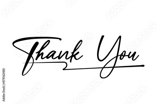 Thank You Hand Lettering Typography Signature.