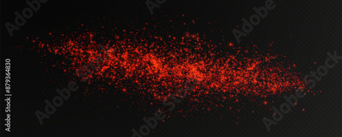 An explosion of chili powder, a scattering of dried pepper, realistic hot paprika, chaotic splashes of seasonings, png.