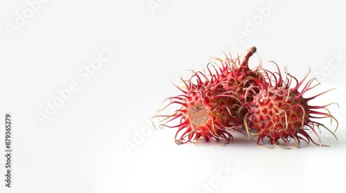 Rambutan fruit on white background