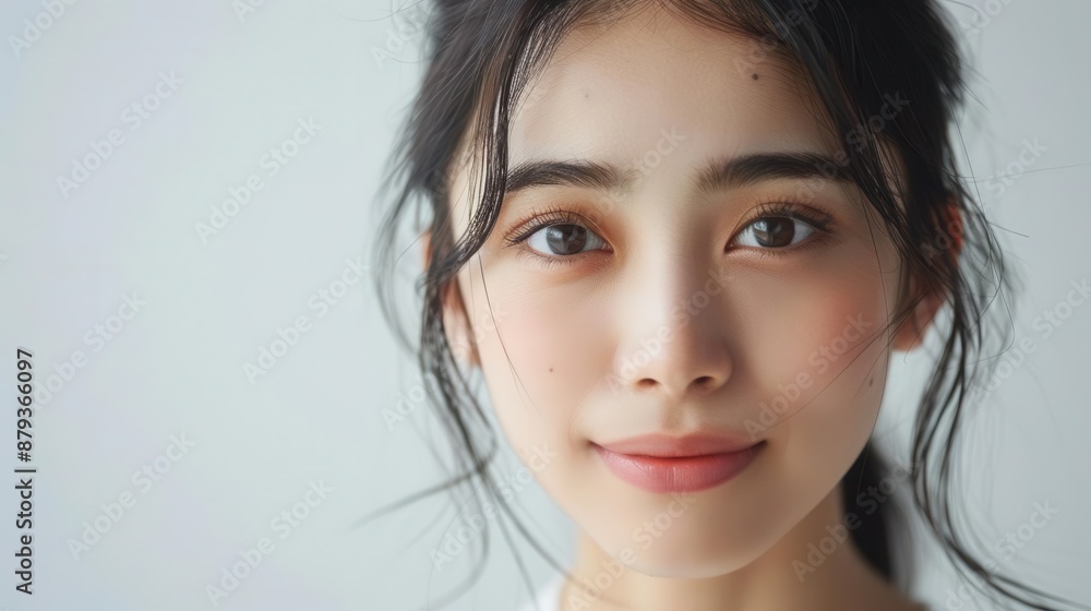 Beauty Asian teenager spa healthy skin, isolated on white background Beauty Asian teenager spa healthy skin, isolated on white background