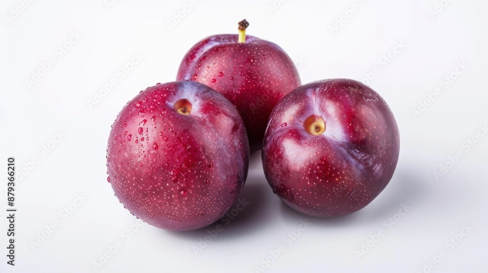 Fototapeta premium Plum fruit on white background