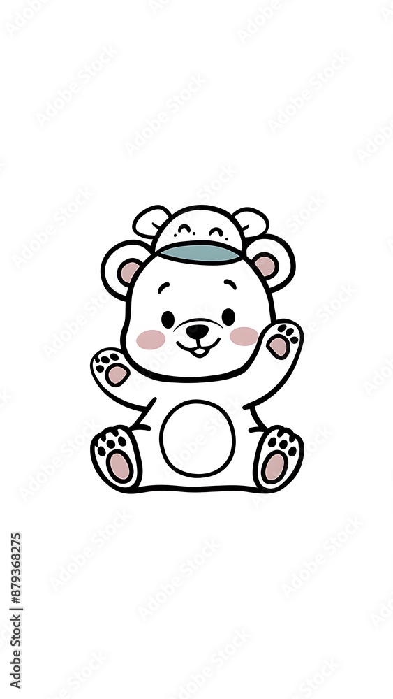 Fototapeta premium Cute Bear Cartoon Vector Icon Illustration