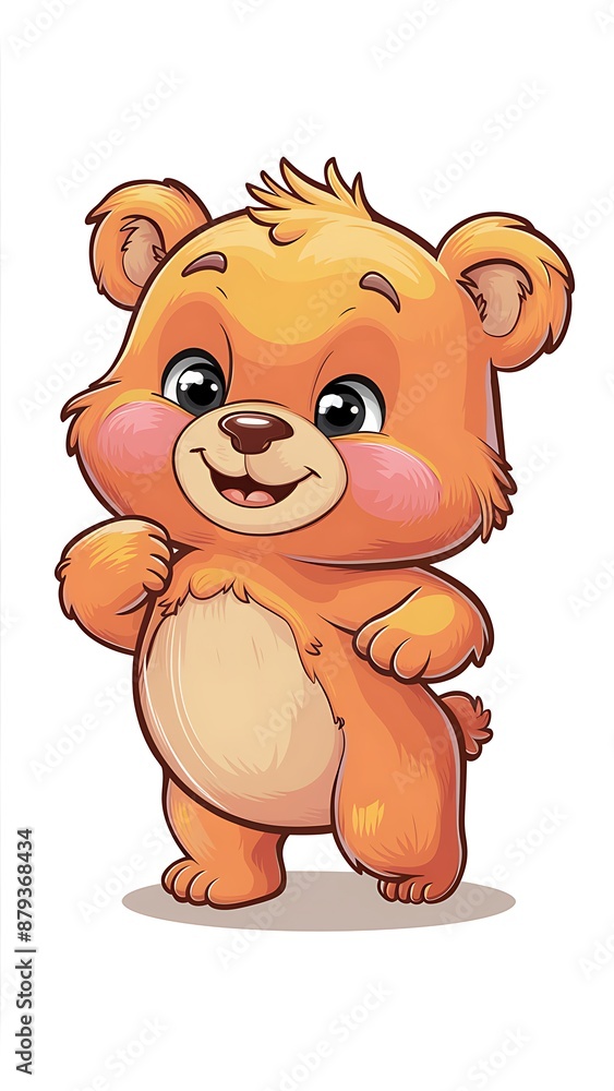 Naklejka premium Cute Bear Cartoon Vector Icon Illustration