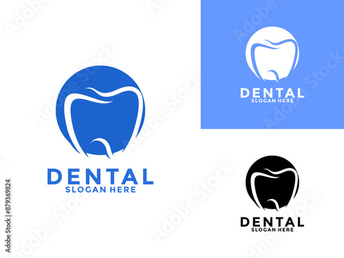 Dental care logo design vector illustration, dental clinic tooth logo design template