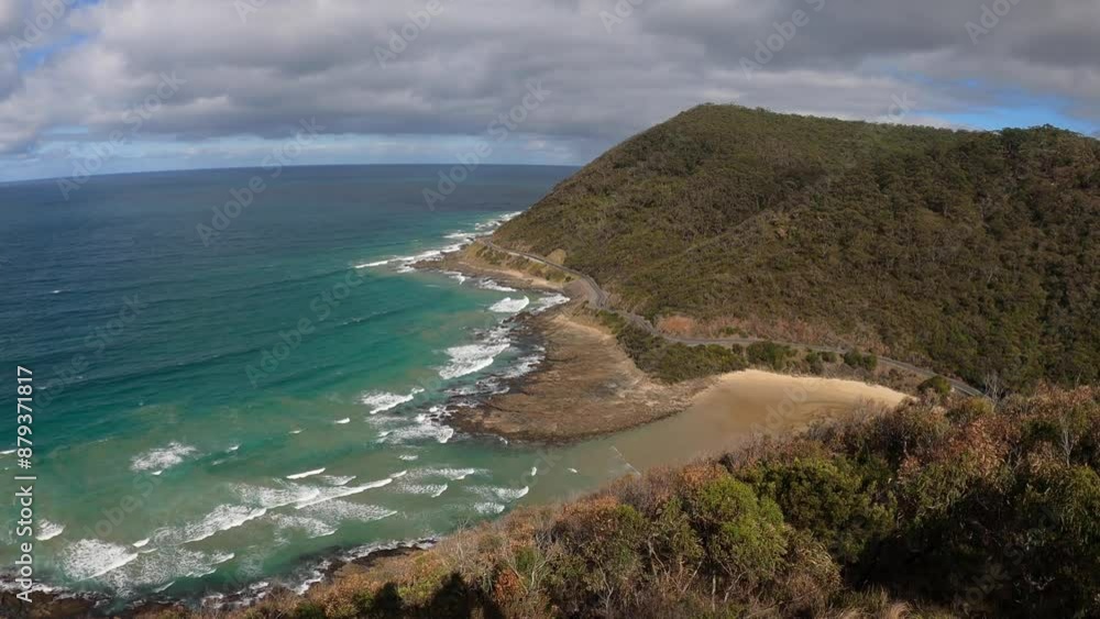 Majestic views from Teddy's lookout of bass strait and winding Great ocean Rd, Australia Majestic views from Teddy's lookout of bass strait and winding Great ocean Rd, Australia