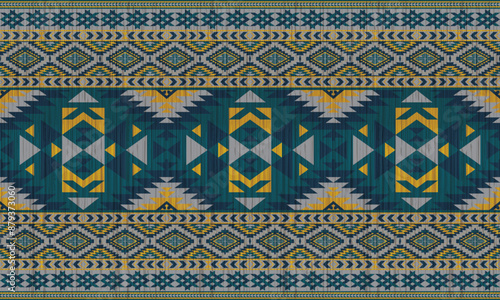 American tribal ethnic native pattern.Traditional Navajo,Aztec,Apache,Southwest and Mexican style fabric pattern.Abstract vector motifs pattern.For fabric,clothing,blanket,carpet,woven,wrap,decoration