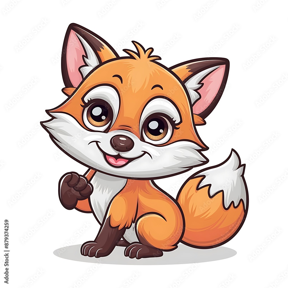 Obraz premium Cute fox Cartoon Vector Icon Illustration