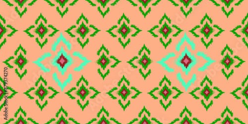 Geometric ethnic pattern seamless flower color oriental. seamless pattern. Design for fabric, curtain, background, carpet, wallpaper, clothing, wrapping, Batik, fabric,Vector illustration