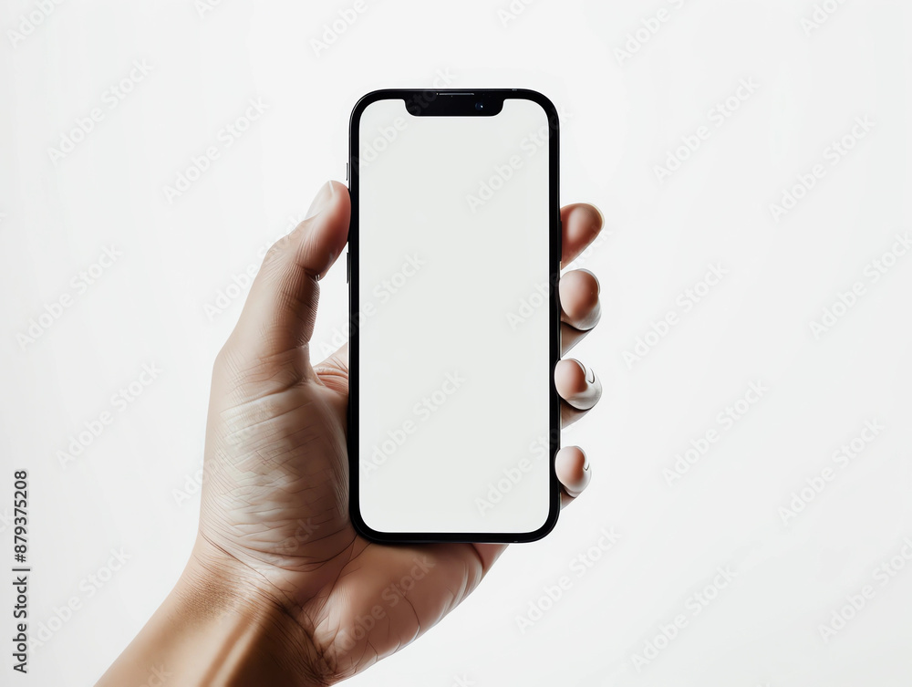 Hand Holding Latest Smartphone with Blank Screen Hand Holding Latest Smartphone with Blank Screen