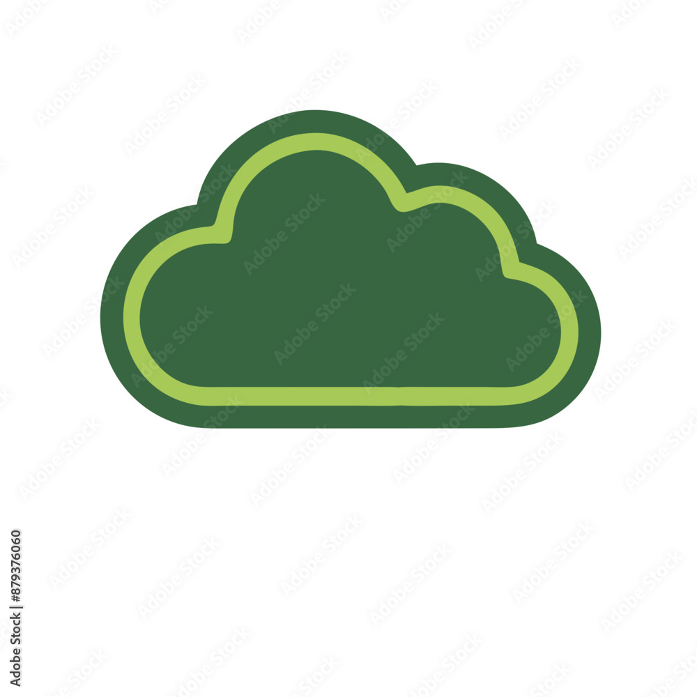 Green Cloud Icon, Flat Design, Eco-Friendly Weather Concept Green Cloud Icon, Flat Design, Eco-Friendly Weather Concept