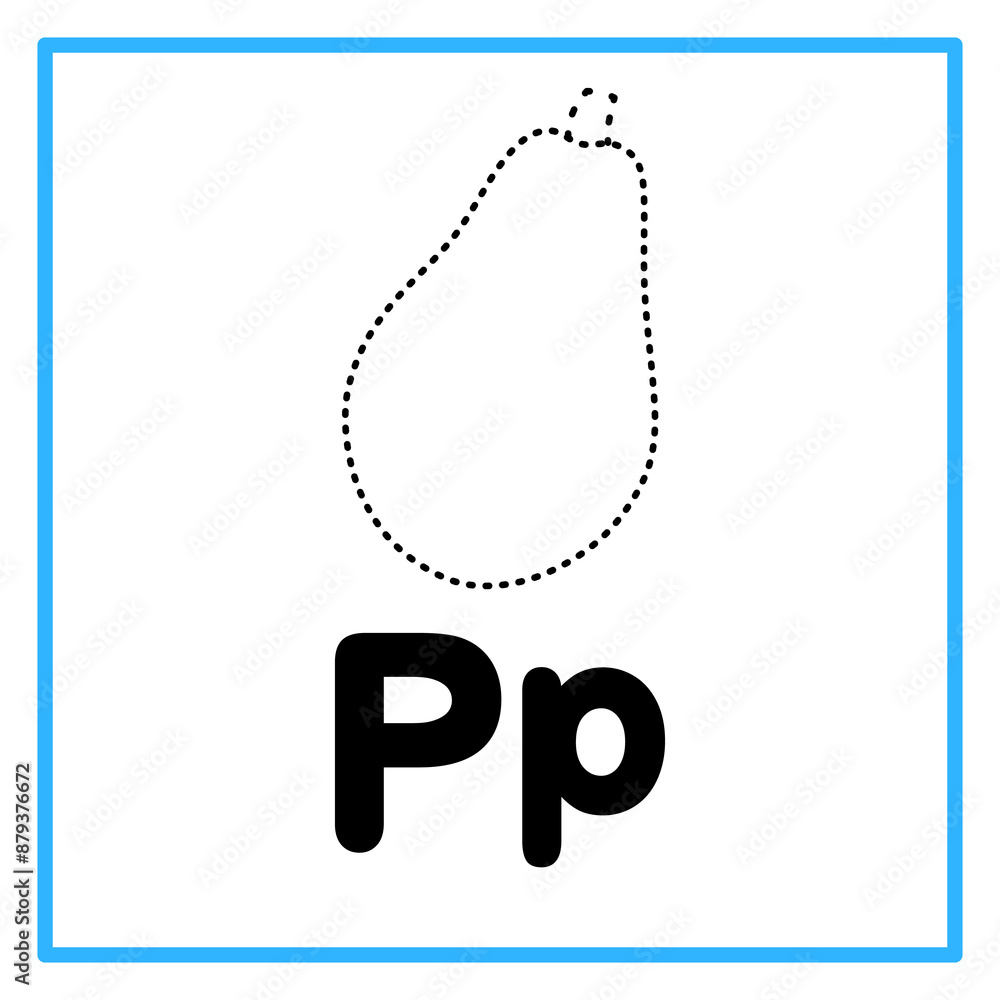 tracing papaya alfabet p illustration tracing papaya alfabet p illustration