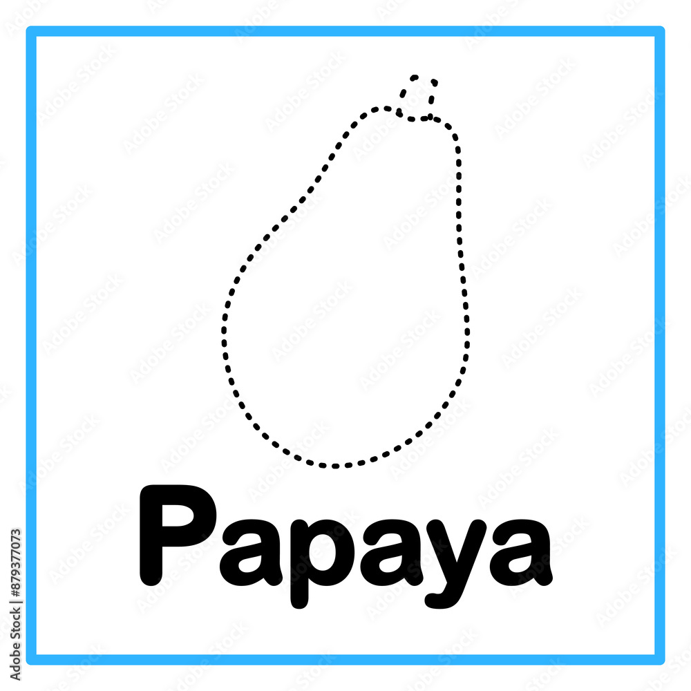 Fototapeta premium tracing papaya alfabet illustration