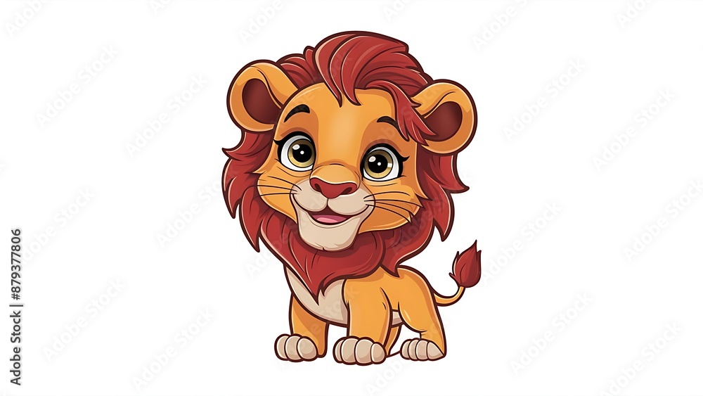 Obraz premium Cute lion Cartoon Vector Icon Illustration