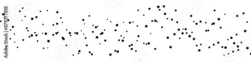 Falling star confetti. Flying stars isolated on transparent background.