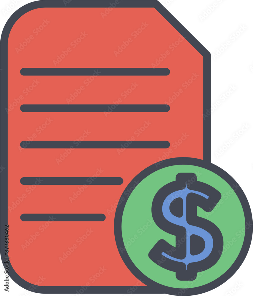 Dollar Document Vector Icon Dollar Document Vector Icon