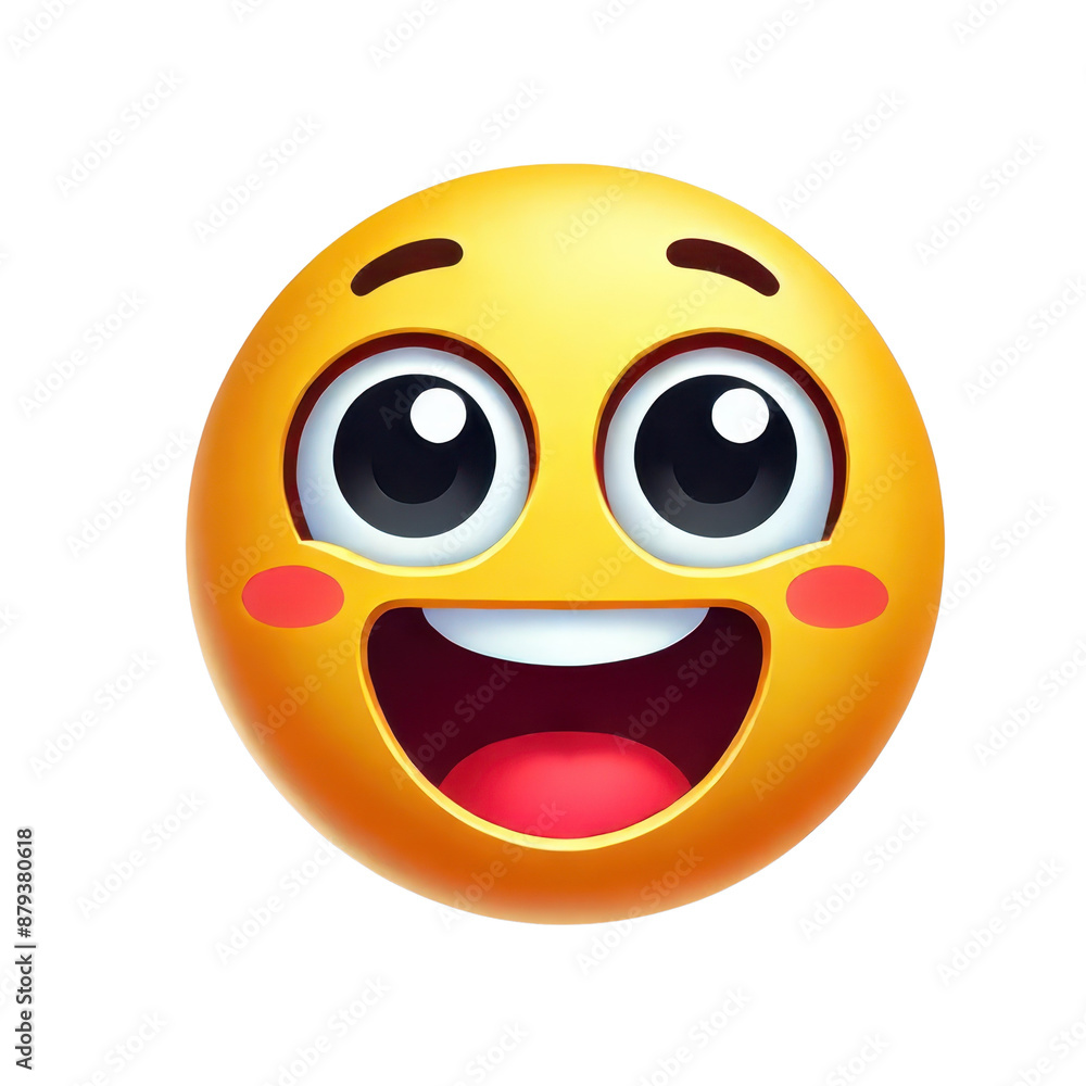 Happy smiling emoji face isolated on white background Happy smiling emoji face isolated on white background