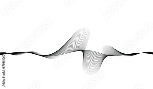 Wave lines smooth flowing dynamic isolated on white background. Technology, digital, communication, science, music concept vector background illustration