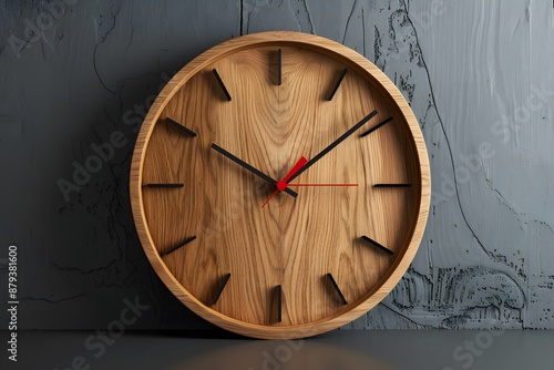 Wallpaper Mural Elegant Wooden Wall Clock with Minimalist Design Torontodigital.ca