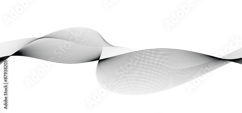 Wave lines smooth flowing dynamic isolated on white background. Technology, digital, communication, science, music concept vector background illustration