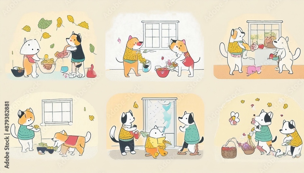Dogs doing housework Dogs doing housework